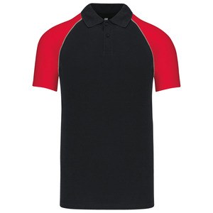 Kariban K226 - POLO BASE BALL - CONTRAST POLO SHIRT Black/Red