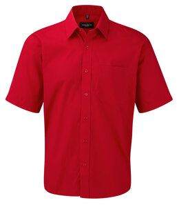 Russell Collection RU937M - Mens Short Sleeve Pure Cotton Easy Care Poplin Shirt