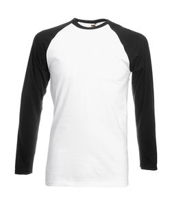 Fruit of the Loom 61-028-0 - Baseball Longsleeve T White/Black