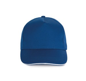 K-up KP130 - SANDWICH PEAK CAP - 5 PANELS Royal Blue / White