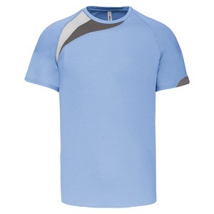 ProAct PA437 - KIDS' SHORT SLEEVE SPORTS T-SHIRT Sky Blue / White / Storm Grey