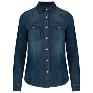 Kariban K518 - LADIES LONG SLEEVE DENIM SHIRT