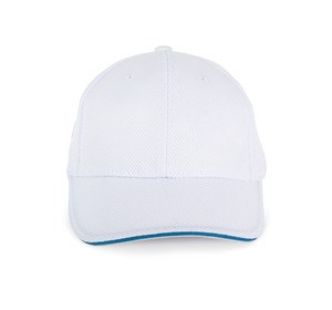 K-up KP207 - SPORTS CAP White / Aqua Blue