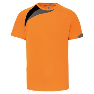 ProAct PA436 - SHORT SLEEVE SPORTS T-SHIRT Orange / Black / Storm Grey