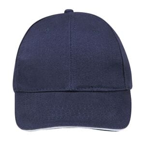 SOL'S 88100 - Buffalo Six Panel Cap French marine / Blanc