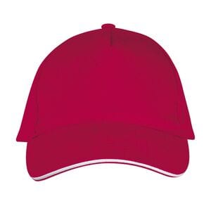 SOL'S 00594 - LONG BEACH Five Panel Cap Rouge / Blanc