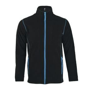 SOL'S 00586 - NOVA MEN Micro Fleece Zipped Jacket Black/Aqua