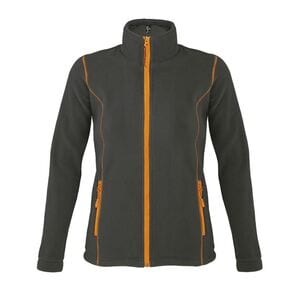 SOL'S 00587 - NOVA WOMEN Micro Fleece Zipped Jacket Anthracite / Orange