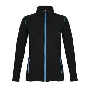 SOL'S 00587 - NOVA WOMEN Micro Fleece Zipped Jacket Black/Aqua