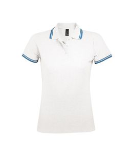 SOL'S 00578 - PASADENA WOMEN Polo Shirt Blanc / Aqua