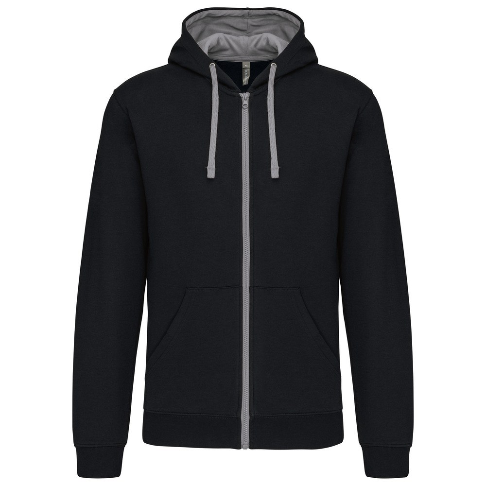 Kariban K466 - Contrast hooded full zip sweatshirt
