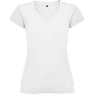 Roly CA6646 - VICTORIA V-neck short-sleeve t-shirt for women with 1x1 ribbed finishes
