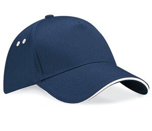 Beechfield BF15C - 5 Panel Cap 100% Cotton Navy/Putty