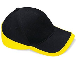 Beechfield BF171 - 5 Panel Teamwear Cap Black/Yellow