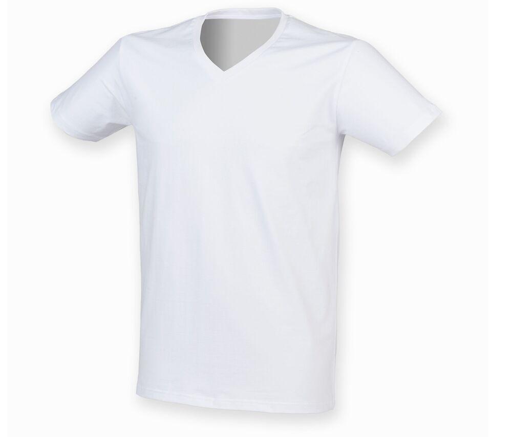 Skinnifit SF122 - Men's stretch cotton v-neck T-shirt