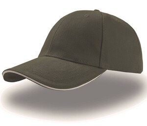 Atlantis AT003 - 6-panel sandwich cap Olive/Natural