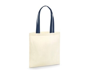 Westford mill W801C - Earthaware™ Organic Bag For Life - Contrast Handles Natural/French Navy