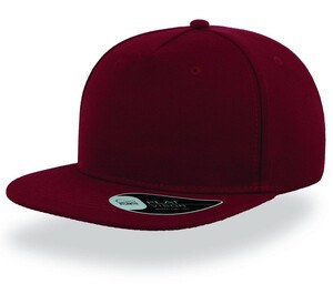 Atlantis AT090 - 5 panel flat visor cap Burgundy