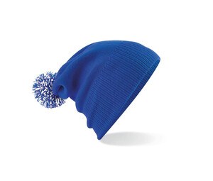 Beechfield BF450 - Beanie with Pompom Bright Royal / White