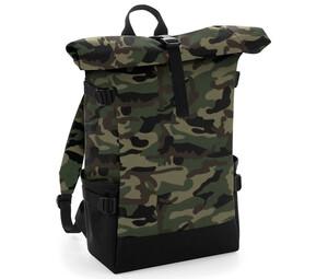 Bag Base BG858 - Colorful Backpack With Roll Up Flap Jungle Camo/ Black