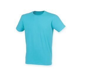Skinnifit SF121 - Men's stretch cotton T-shirt Surf Blue
