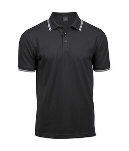 Tee Jays TJ1407 - Mens Luxury stripe stretch polo Black / White