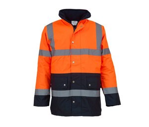 Yoko YK302 - High visibility two-tone parka Hi Vis Orange/Navy