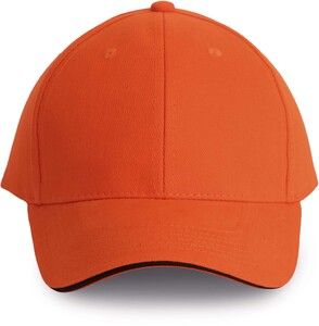 K-up KP011 - ORLANDO - MEN'S 6 PANEL CAP Spicy Orange / Dark Grey