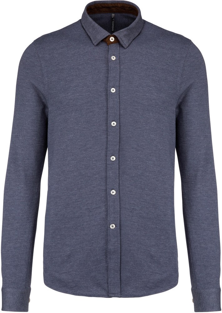 Kariban K507 - Long-sleevedJacquard knit shirt
