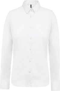 Kariban K510 - Ladies’ long-sleeved cotton poplin shirt White