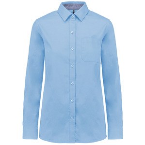 Kariban K585 - Women's long-sleeved Nevada cotton shirt Sky Blue