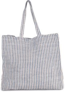 Kimood KI0236 - Shopping bag with stripes in juco Iris Blue / Natural