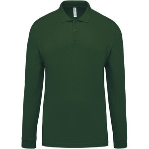 Kariban K256 - Men's long-sleeved piqué polo shirt Forest Green