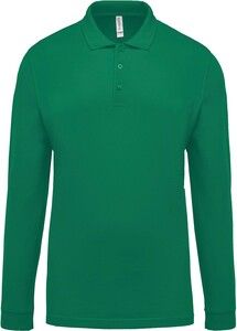Kariban K256 - Men's long-sleeved piqué polo shirt Kelly Green