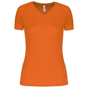 Proact PA477 - Ladies’ V-neck short-sleeved sports T-shirt Fluorescent Orange