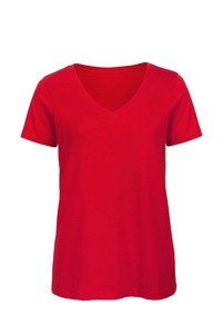 B&C CGTW045 - Women's Organic Inspire V-Neck T-Shirt Red