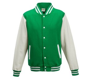 AWDIS JH043 - Baseball sweatshirt Kelly Green/White