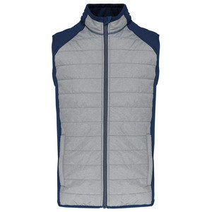 Proact PA235 - Dual-fabric sleeveless sports jacket Marl Grey / Sporty Navy