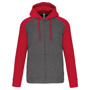 PROACT PA380 - Unisex two-tone zipped hooded fleece jacket