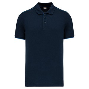 WK. Designed To Work WK270 - Men's short-sleeved contrasting DayToDay polo shirt Navy / Light Royal Blue