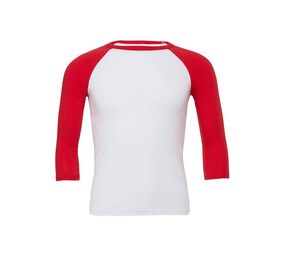 Bella + Canvas BE3200 - Baseball Sleeve T-Shirt White / Red