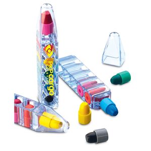 GiftRetail IT1329 - MAGIC Set of 6 wax crayons Transparent