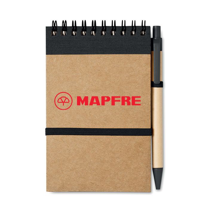 GiftRetail IT3789 - SONORA A6 recycled notepad with pen