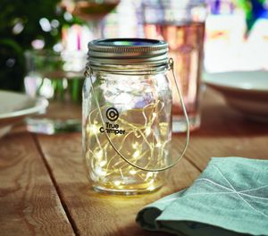 GiftRetail MO6341 - POT LAMP Solar mason jar outdoor lamp Transparent