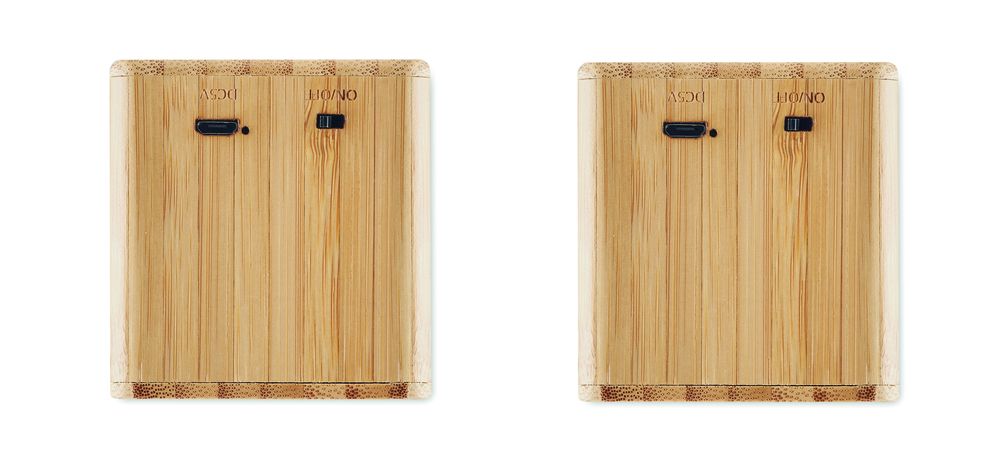 GiftRetail MO6389 - AUDIO SET Set of Bamboo wireless speaker