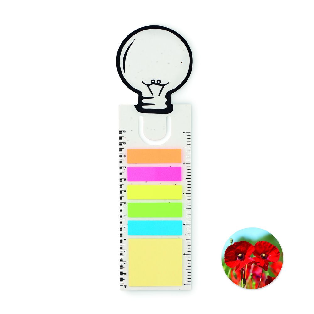 GiftRetail MO6512 - IDEA SEED Seed paper bookmark w/memo pad