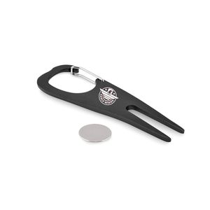 GiftRetail MO6524 - MULLIGAN Aluminium golf divot tool Black