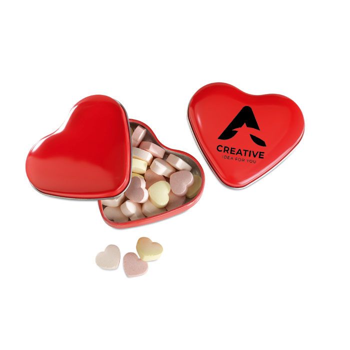 GiftRetail MO7234 - LOVEMINT Heart tin box with candies