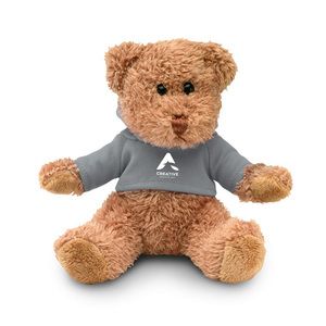 GiftRetail MO7375 - JOHNNY Teddy bear plus with hoodie Grey