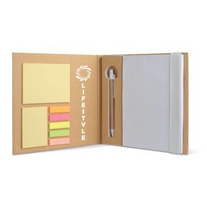 GiftRetail MO8183 - QUINCY Notebook with memo set and pen White